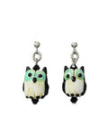 Clip On Owl Earrings Clipon Hook Designs 2 Colors Lampwork Glass Beads