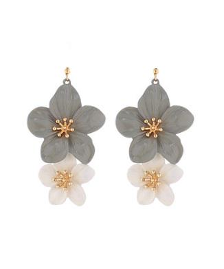 Tropical Flower Clip On Earrings Lightweight Metal Clipon Hook Designs