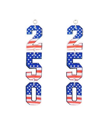 Patriotic USA 250 Glitter Clipon Earrings American Flag Stars Clip Hook Designs