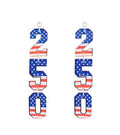 Patriotic USA 250 Glitter Clipon Earrings American Flag Stars Clip Hook Designs