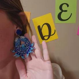 Clip On Blue Gold Crab Seed Beaded Earrings Clipon Seedbead Design