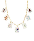 Mahjong Necklace Multi Tile Charm Pendant Jewelry