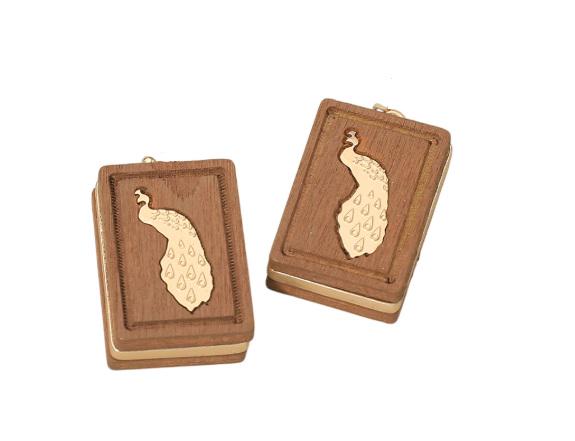 Clip On Mahjong Tile Earrings Wood Clipon Hook Designs 6 Print Styles