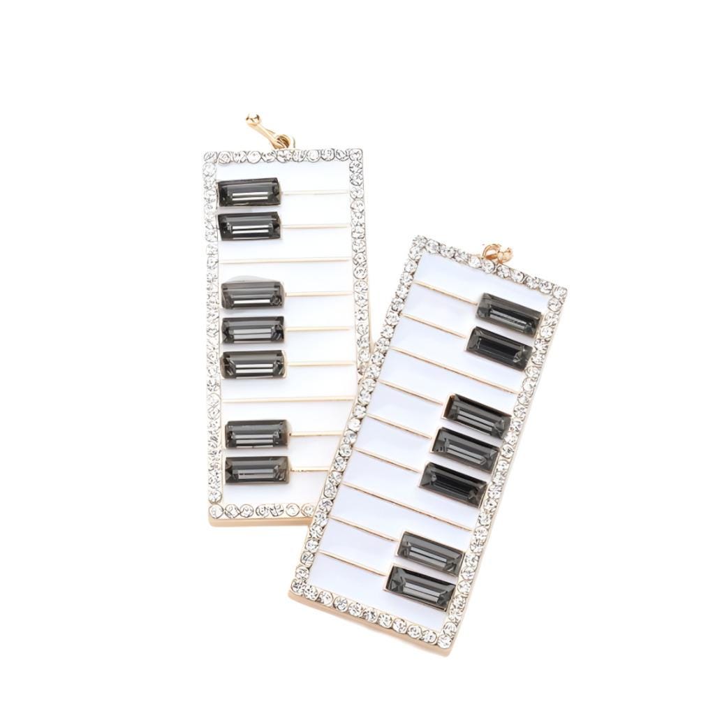 Keyboard Clipon Earrings Clip on Hook Designs Music Concert