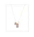 Mahjong Tile Necklace Chain Pendant Charm Pearl Accent