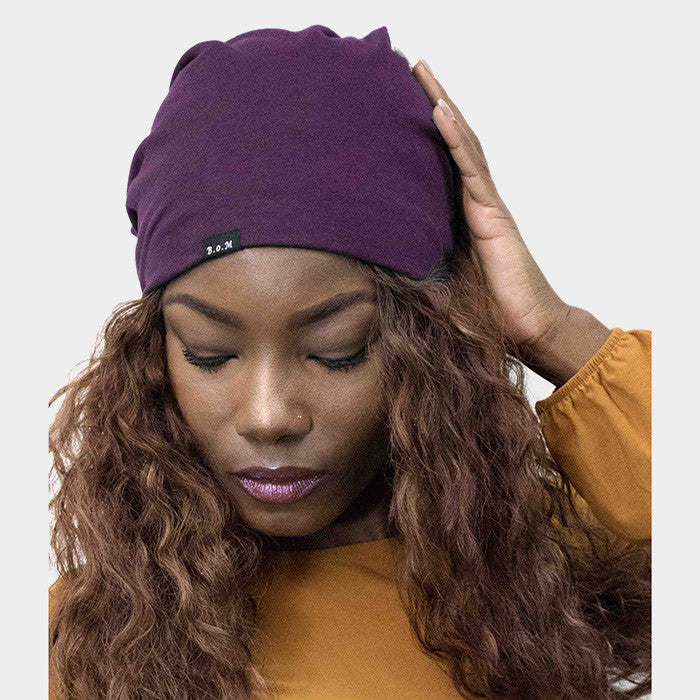 Solid Satin Lined Beanie Hat Cap One Size Spandex Various Colors