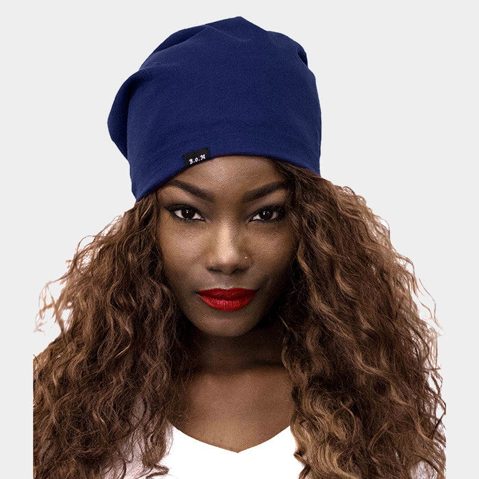 Solid Satin Lined Beanie Hat Cap One Size Spandex Various Colors