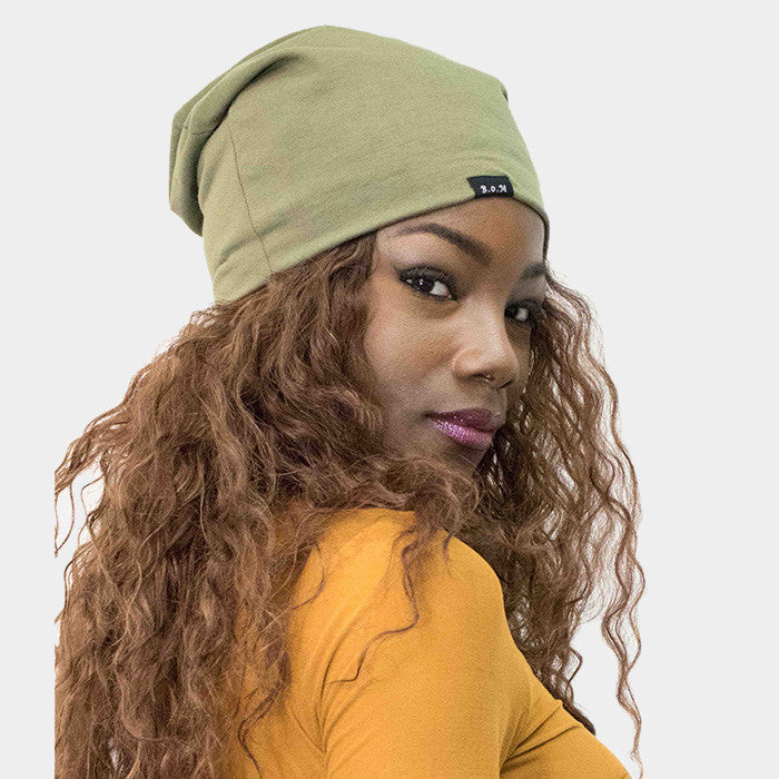 Solid Satin Lined Beanie Hat Cap One Size Spandex Various Colors