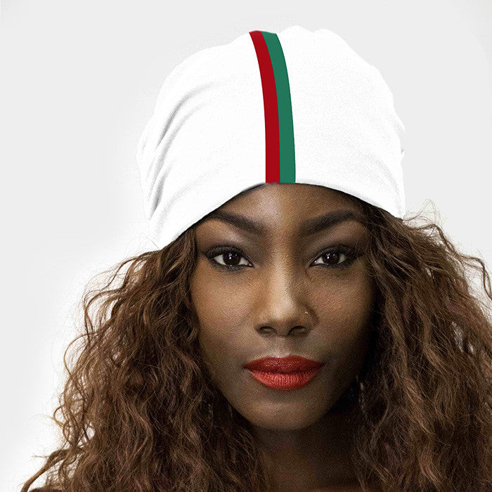 Striped Satin Lined Beanie Hat Cap One Size Spandex Various Colors