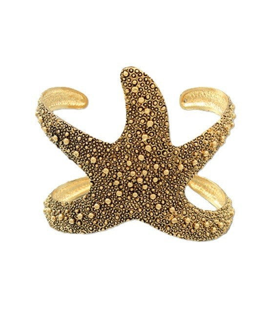 Starfish Cuff Bracelet Cocktail Bangle Adjustable Gold Silver Colors