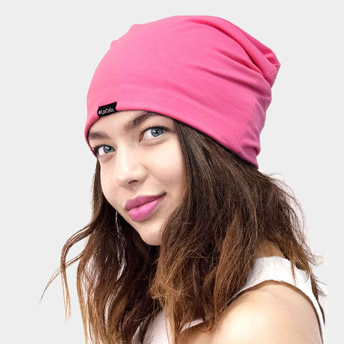 Solid Satin Lined Beanie Hat Cap One Size Spandex Various Colors