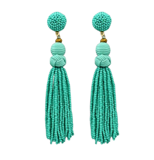 Knotted Tassel Earrings | Seed Bead Multi-Tassel Clip-On or Post | 7 Colors