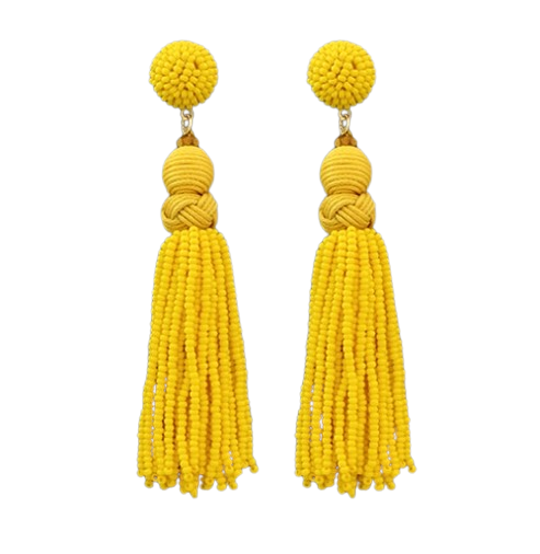 Knotted Tassel Earrings | Seed Bead Multi-Tassel Clip-On or Post | 7 Colors